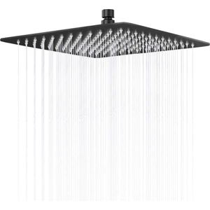 Tepe Duş Başlığı Kare Slim 304 Metal 40x40 cm Siyah