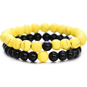 Sertifikalı   Havlit + Oniks Taşı 2 Adet Doğal Taş Bileklik