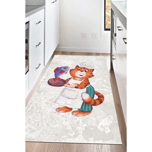 Napoli Home Dijital Baskılı Kaymaz Taban Yıkanabilir Aşçı Kedi Baskılı Mutfak Halısı NHM-HM-560