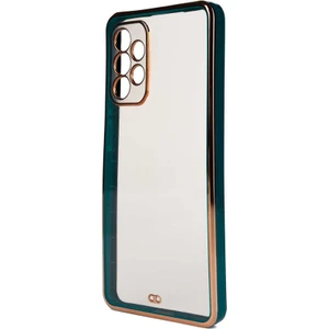 Samsung Galaxy A73 Kılıf Köşeli Gold Şeffaf Kapak
