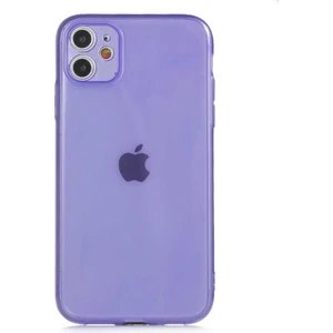 Caseart Apple iPhone 11 Kapak Kamera Korumalı Neon Renkli Silikon Kılıf - Neon Mor