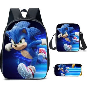 FIY 3 Parça Sonic Okul Sırt Çantası Set - Siyah/Mavi (Yurt Dışından)