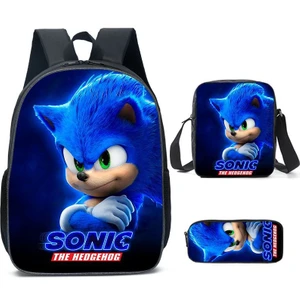 3 Parça Sonic Temalı Öğrenci Sırt Çantası Seti - Çok Renkli (Yurt Dışından)