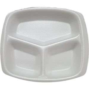 Üç Gözlü Köpük Tabak 200lü 3 Gözlü Köpük Tabldot 200 Adet Beyaz