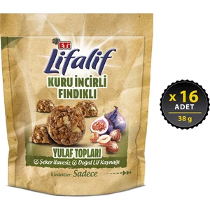 Lifalif Kuru İncirli Fındıklı Yulaf Topları 38 g x 16 Adet