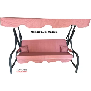 Vip Home Concept 3 Kişilik Salıncak Minderi Süngersiz Kılıfı Gül Kurusu Bahçe Minderi
