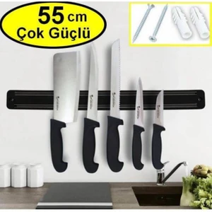 Büyük Boy Mıknatıslı Bıçak Askısı 55 cm Bıçak Tutucu Bıçak Organizer Bıçaklık