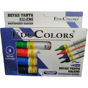Edu Colors Doldurulabilir Beyaz Tahta Kalemi 4 Renk Set 4'lü Paket