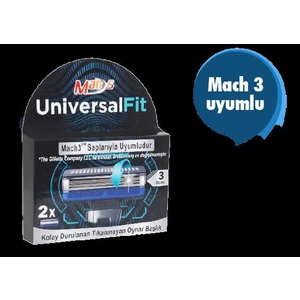 Universalfit 3 Bıçaklı Sistem Tıraş Bıçağı Yedeği -  Bantlı ve Kolay Durulanan Seramik Kaplı Bıçaklar
