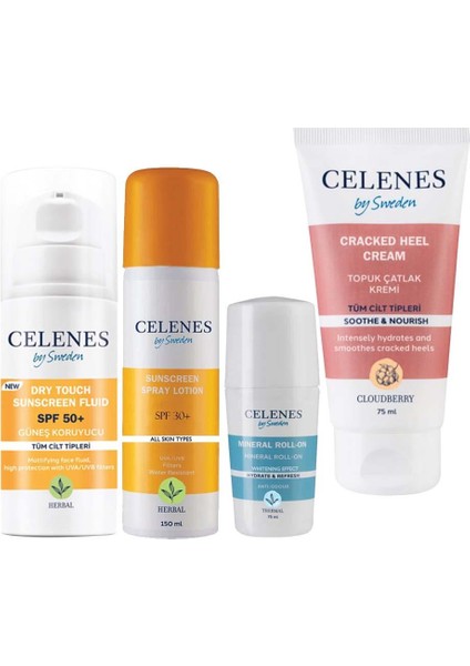 Celenes Roll On, Topuk Çatlak Kremi, 50 ve 30 Spf Güneş