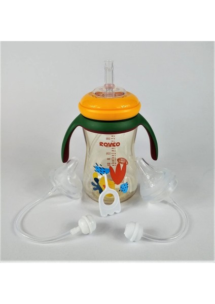 Tritan Pipetli Bebek Su Matarası 270ML N1034 Sarı Yeşil