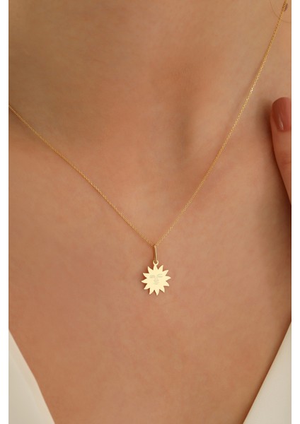 14 Ayar Altın Forze Zincir Güneş Kolye fırsatları