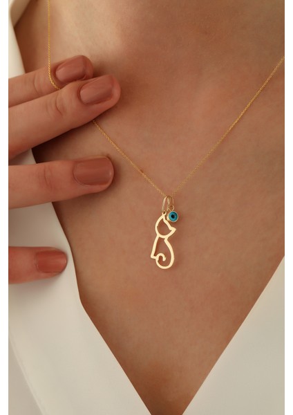 14 Ayar Altın Forze Zincir Kedi Göz Kolye fiyatları