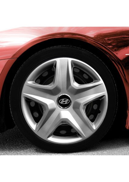 Hyundai Accent Era 14 Inç Jant Kapağı Amblemli Gri 4'lü Takım 118