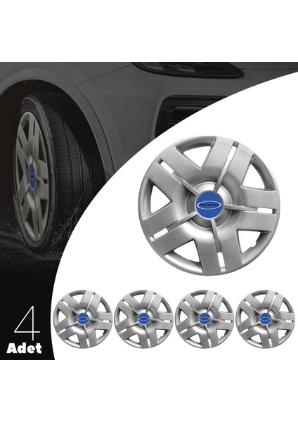 Ford Fiesta 14 Inç Jant Kapağı Amblemli Gri 4 Adet 1 Takım 103