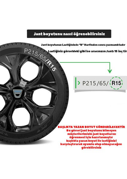 Dacia Lodgy 14 Inç Uyumlu Jant Kapağı Amblemli Piano Black 4'lü Takım 211 fiyatları