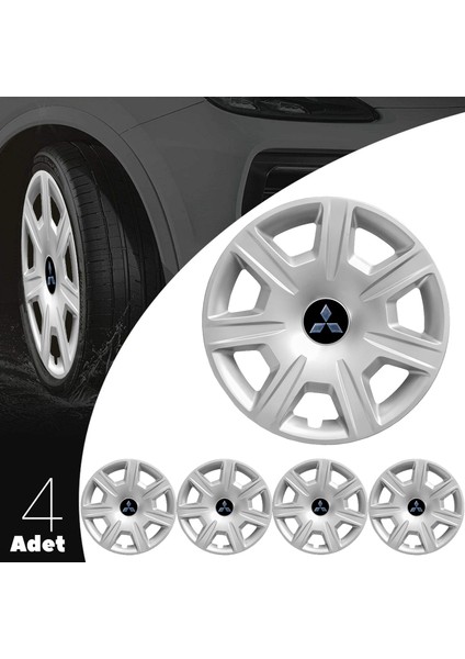 Mitsubishi Space Wagon 15 Inç Jant Kapağı Amblemli Gri 4 Adet 1 Takım 142
