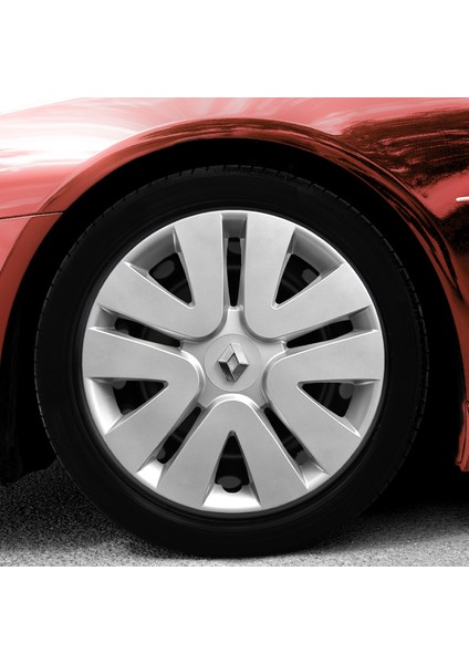Renault Safrane 14 Inç Jant Kapağı Amblemli Gri 4'lü Set 105