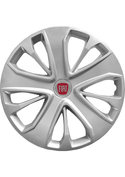 Fiat Linea 15 Inç Jant Kapağı Amblemli Gri 4'lü Set 138