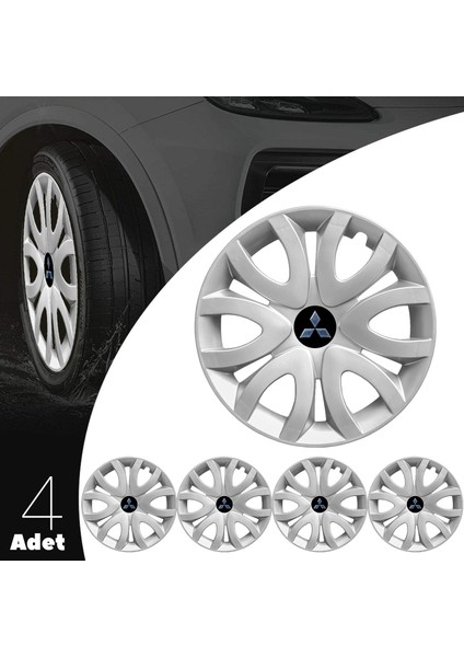 Mitsubishi 15 Inç Jant Kapağı Amblemli Gri 4 Adet 1 Takım 139 modelleri