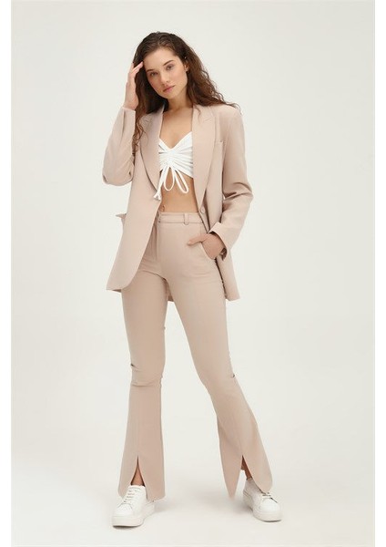 Kadın Ekru Blazer Ceket