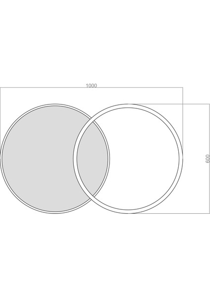 TRA32027 Eco 100 x 60 cm LED Avize Plafonyer Cercle - Işık Rengi 4000K Doğal Beyaz fırsatları