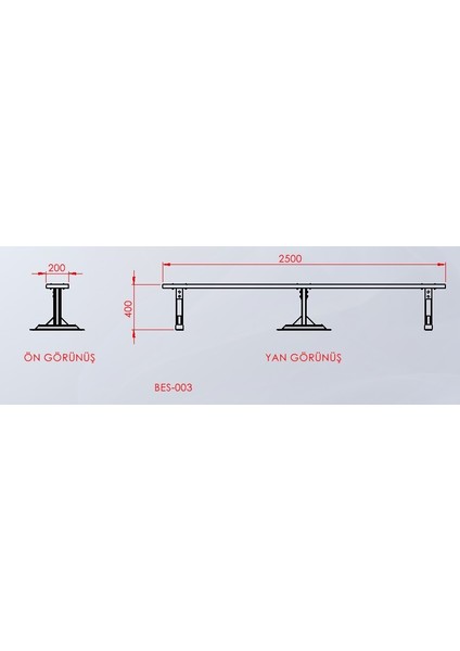 BES-003 Sıçrama Tahtası Besyo Model Metal Ayak