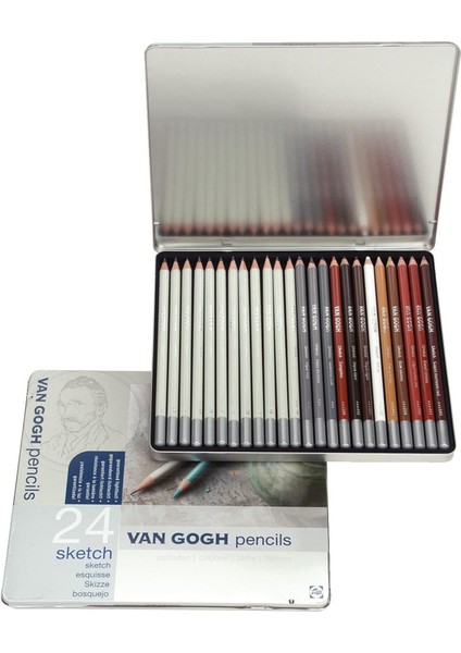 : Eskiz Kalem Seti : 24 Renk (Metal Kutu)