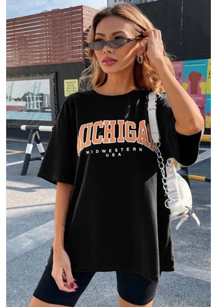 Unisex Michigan Tasarım Tshirt