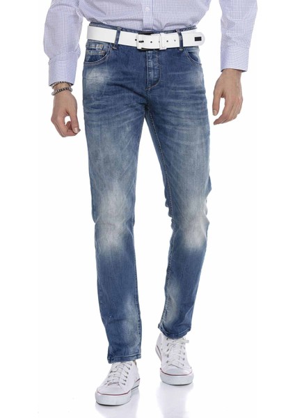 CD319B Açık Mavi Slim Fit Dar Paçalı Erkek Kot Pantolon