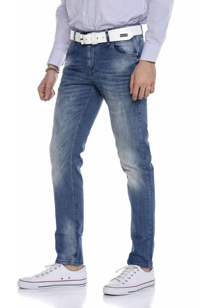 CD319B Açık Mavi Slim Fit Dar Paçalı Erkek Kot Pantolon