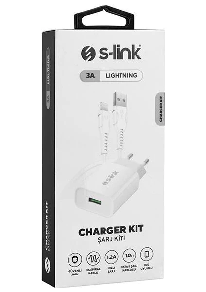 S-link SL-EC10L 1100MA Lightning Şarj Aleti - Beyaz