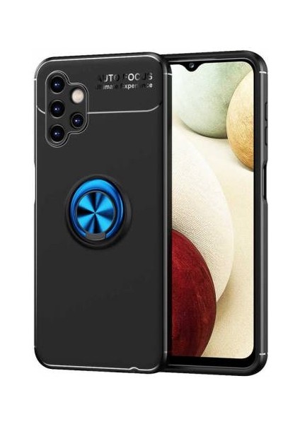 Samsung Galaxy A13 4g Kılıf Silikon Ravel Yüzüklü Standlı + Temperli Kırılmaz Cam