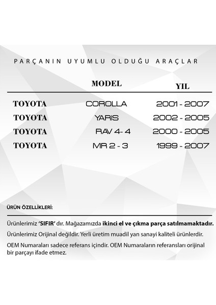Toyota Yaris Corolla Rav4 Estima Noah Airbag Zemberek 84306-52050 fiyatları