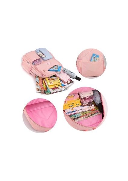 Öğrenci Sırt Çantası - Okul, Seyahat Veya Büyük Bölmeli Çalışma Bookbag (Mavi)