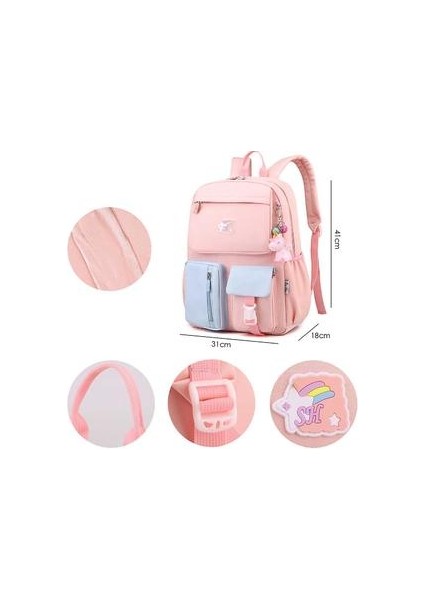 Öğrenci Sırt Çantası - Okul, Seyahat Veya Büyük Bölmeli Çalışma Bookbag (Mavi)