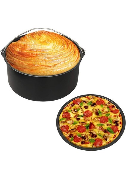 7 Inç Fritöz Aksesuarları Kek Kovası Pizza Tavası 2 Parça