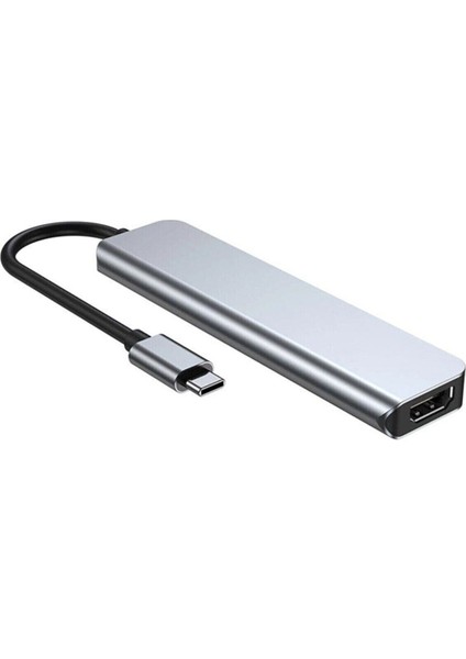 Ch-13/c Macbook Uyumlu 6ın1 Type-C To 2* USB 3.0 Sd Tf 4K Hd 1080P HDMI Pd Kart Okuyucu Çevirici Adaptör