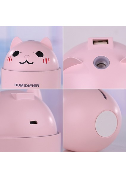 2 W Yaratıcı Mini Taşınabilir Sevimli Pet Şekil Dilsiz Masaüstü Hava Nemlendirici Genişletilmiş USB Bağlantı Noktası, Kapasite: 320ML, Dc 5 V (Pembe)(Yurt Dışından)