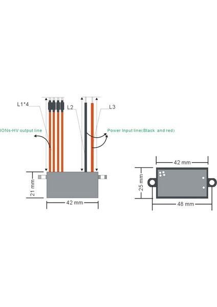 Ac 110-130V Anyon Hava Arıtma Negatif Iyon Jeneratör Modülü (Siyah)(Yurt Dışından)