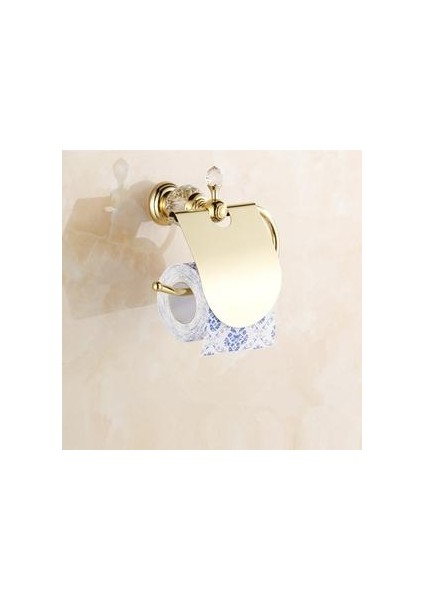 Kağıt Tutucular Kristal Katı Pirinç Altın - Krom Kağıt Rulo Tuvalet Kağıdı Tutucu Banyo Aksesuarları (Yurt Dışından)