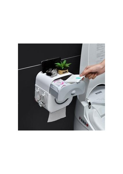 Banyo Su Geçirmez Doku Kutusu Çekmece Plastik Multifold Kağıt Havlu Tutucu Duvara Monte Saklama Kutusu (Yurt Dışından)