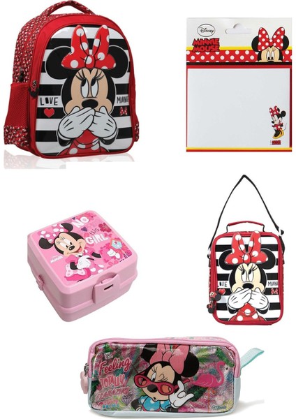 Minnie Mouse Ilkokul Çantası 5 Li Set