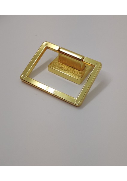 Kare Halka Mutfak Dolap Çekmece Kapak Mobilya Kulbu 32 mm Lüks Metal Kulp (Altın Renk)