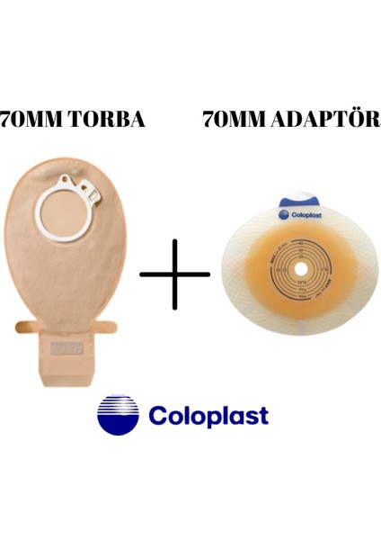 Coloplast Kolostomi Torbası 70mm 10387 + Adaptörü 70mm 10045 - 20 Adet