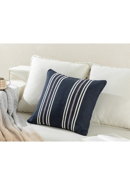 Carolle Dokuma Kırlent Kılıfı 45 x 45 cm Lacivert