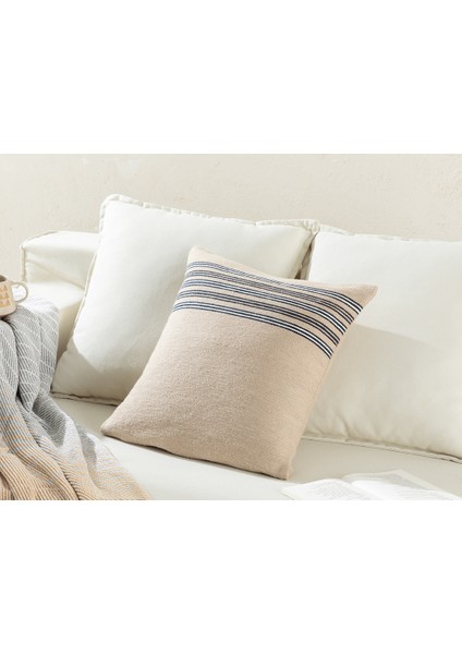 Audra Dokuma Kırlent Kılıfı 45 x 45 cm Bej