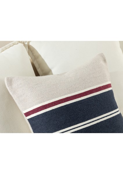Cabella Dokuma Kırlent Kılıfı 45 x 45 cm Lacivert - Bej