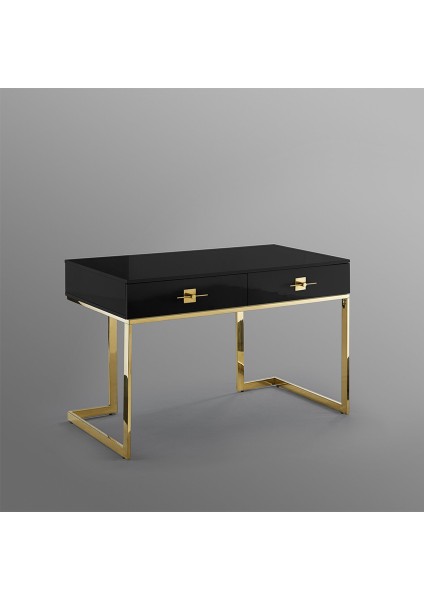 Rihanna Gold Metal Siyah Çalışma Masası modelleri