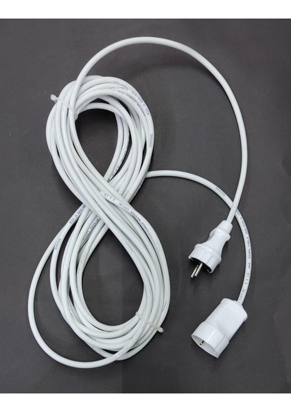 10 Metre 2x1.5 Ttr Kablolu Fişli Prizli Seyyar Uzatma Kablosu Isınma Yapmayan Özel Izoleli Kablodur